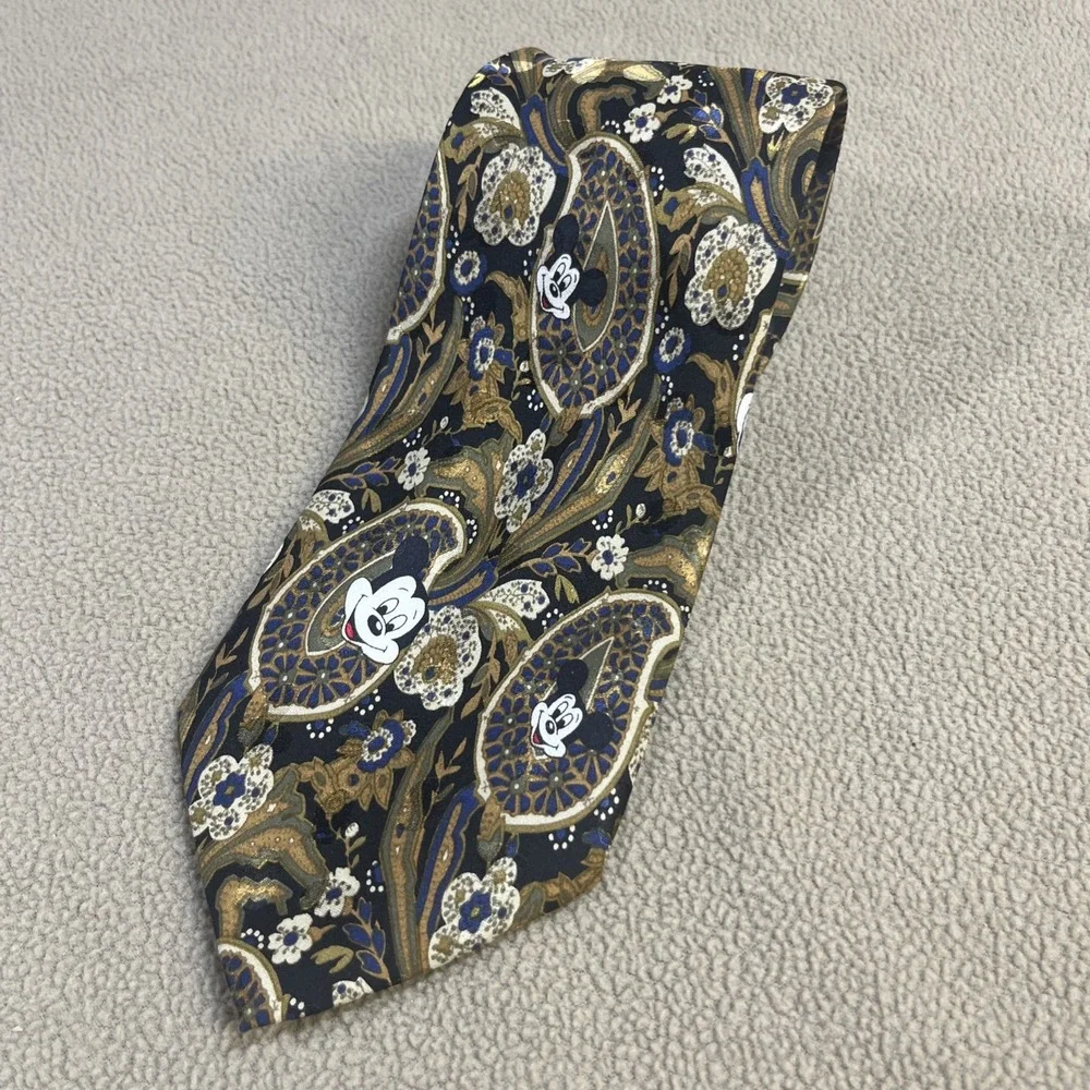 VTG-Disney Mickey Inc- Men's 100% Silk Tie Mickey‎ Floating Head